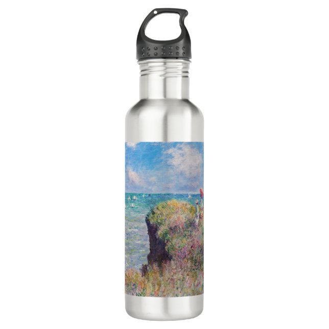 Claude Monet - Cliff Walk at Pourville Stainless Steel Water Bottle (Front)