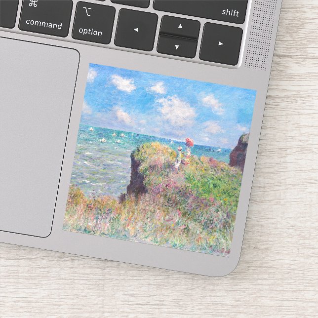 Claude Monet - Cliff Walk at Pourville Sticker (Detail)