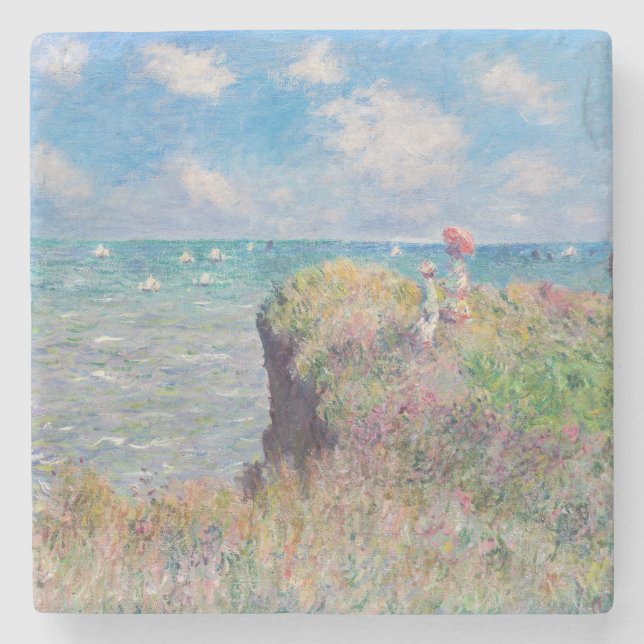 Claude Monet - Cliff Walk at Pourville Stone Coaster (Front)