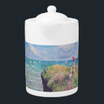 Claude Monet - Cliff Walk at Pourville Teapot<br><div class="desc">Cliff Walk at Pourville / Promenade sur la falaise,  Pourville - Claude Monet,  1882</div>