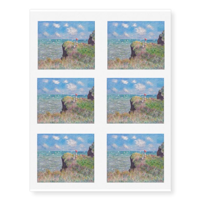 Claude Monet - Cliff Walk at Pourville Temporary Tattoos (Front)