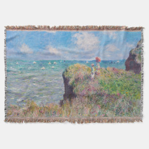 Claude Monet - Cliff Walk at Pourville Throw Blanket