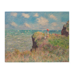 Claude Monet - Cliff Walk at Pourville Wood Wall Art