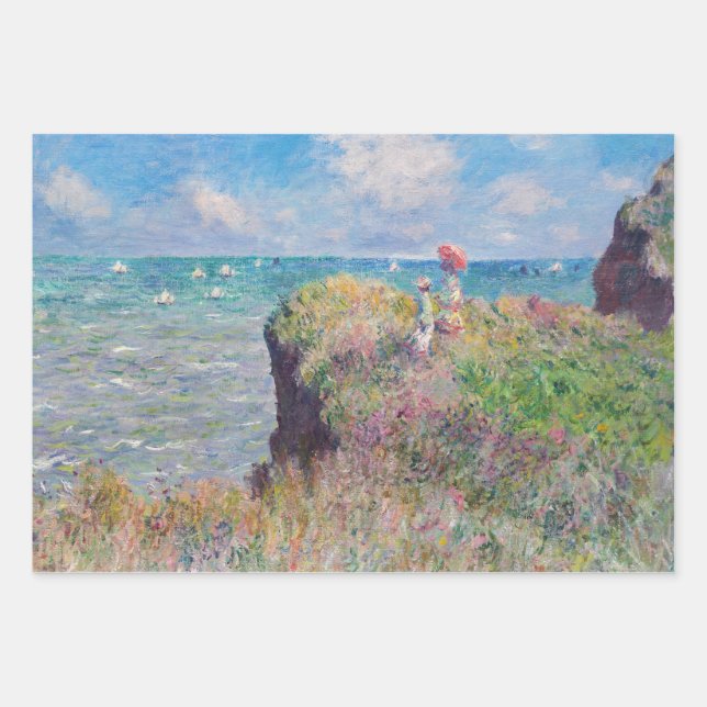 Claude Monet - Cliff Walk at Pourville Wrapping Paper Sheets (Front)