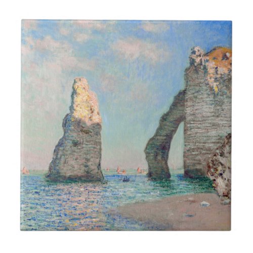 Claude Monet _ Cliffs at Etretat Ceramic Tile