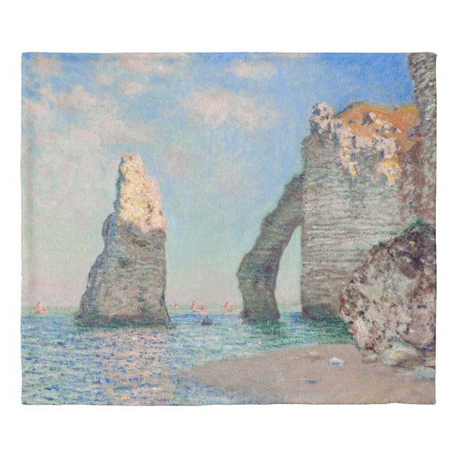 Claude Monet - Cliffs at Etretat Duvet Cover (Front)