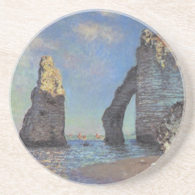 Claude Monet Cliffs at Etretat Impressionist Paint Coaster (Front)