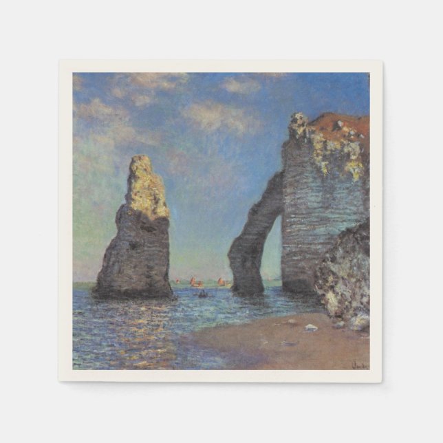 Claude Monet Cliffs at Etretat Impressionist Paint Napkins (Front)