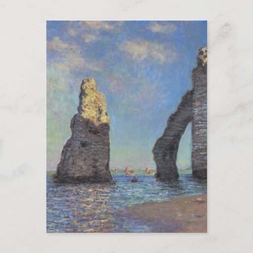 Claude Monet Cliffs at Etretat Impressionist Paint Postcard