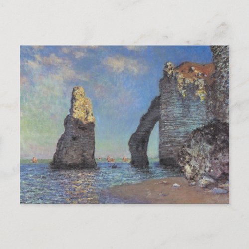 Claude Monet Cliffs at Etretat Impressionist Paint Postcard