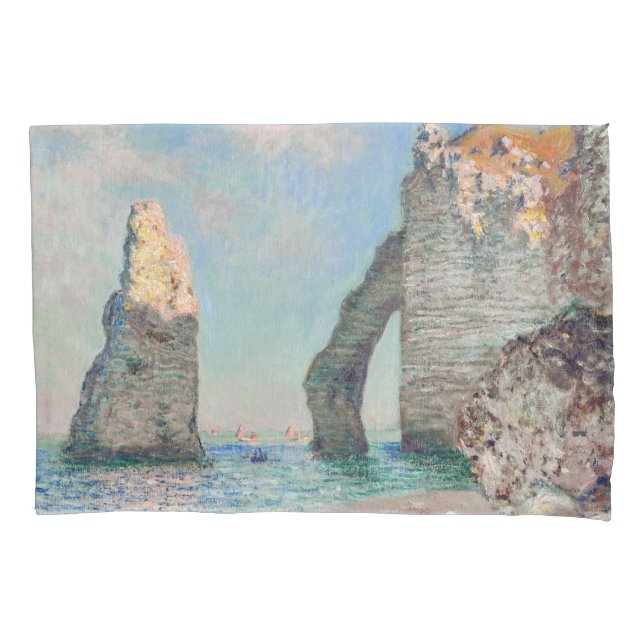 Claude Monet - Cliffs at Etretat Pillow Case (Front)