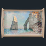 Claude Monet - Cliffs at Etretat Serving Tray<br><div class="desc">Cliffs at Etretat (Les Falaises à Étretat) - Claude Monet,  Oil on Canvas,  1885</div>