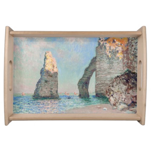 Claude Monet _ Cliffs at Etretat Serving Tray