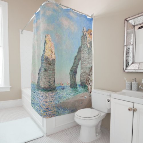 Claude Monet _ Cliffs at Etretat Shower Curtain