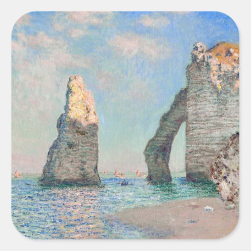 Claude Monet _ Cliffs at Etretat Square Sticker