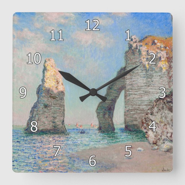 Claude Monet - Cliffs at Etretat Square Wall Clock (Front)