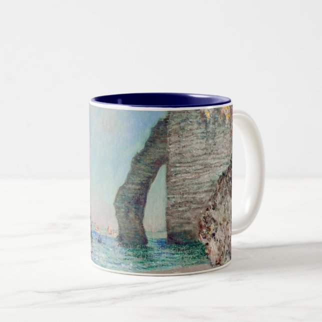 Claude Monet - Cliffs at Etretat Two-Tone Coffee Mug (Front Right)