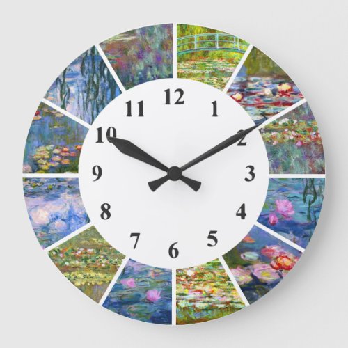 Claude Monet Clock Water Lilies Paintings Artwork
