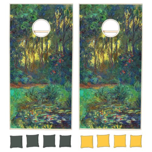 Claude Monet _ Corner of a Pond with Waterlilies Cornhole Set