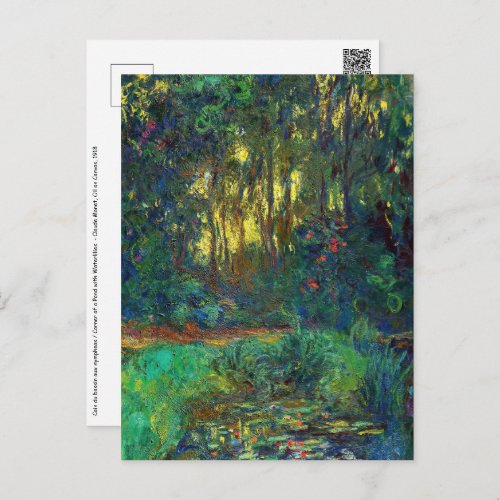 Claude Monet _ Corner of a Pond with Waterlilies Postcard