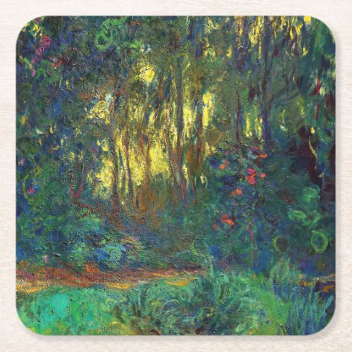 Claude Monet _ Corner of a Pond with Waterlilies Square Paper Coaster