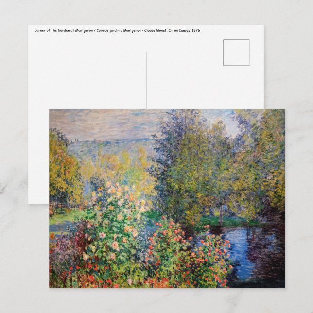 Claude Monet - Corner of the Garden at Montgeron Postcard (Front/Back)