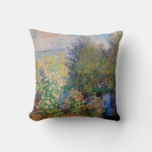 Claude Monet _ Corner of the Garden at Montgeron Throw Pillow