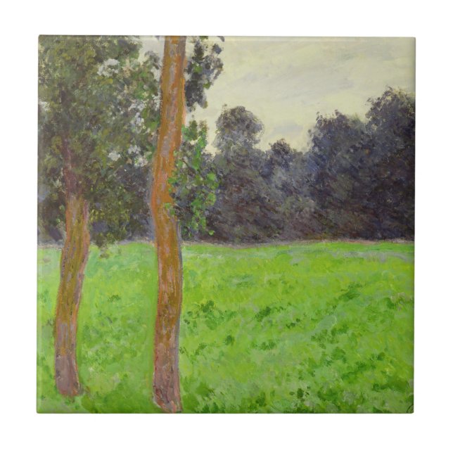 Claude Monet | Deux Arbres dans la Prairie Ceramic Tile (Front)