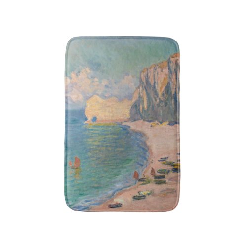 Claude Monet _ Etretat Beach and Falaise dAmont Bath Mat