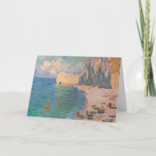 Claude Monet _ Etretat Beach and Falaise dAmont Card