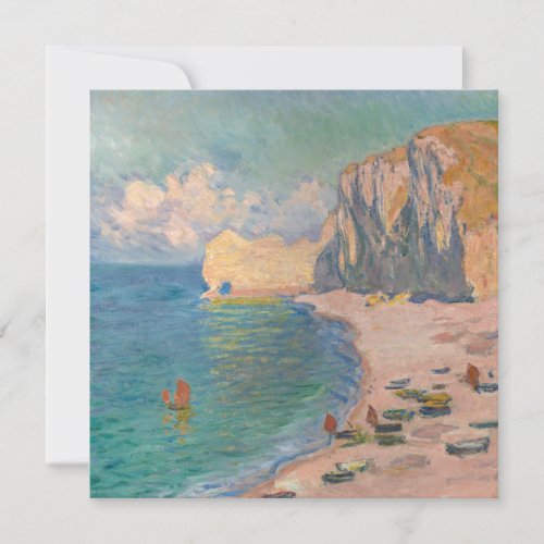 Claude Monet _ Etretat Beach and Falaise dAmont Invitation
