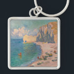 Claude Monet - Etretat: Beach and Falaise d'Amont Keychain<br><div class="desc">Etretat: The Beach and the Falaise d'Amont - Claude Monet,  1885</div>
