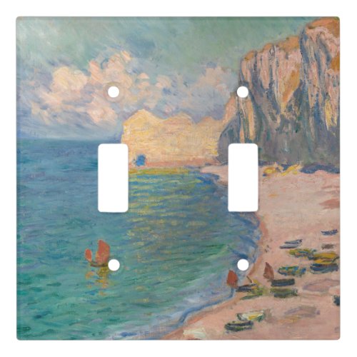 Claude Monet _ Etretat Beach and Falaise dAmont Light Switch Cover