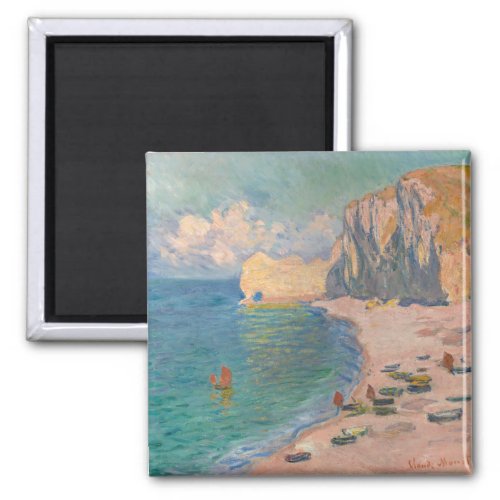 Claude Monet _ Etretat Beach and Falaise dAmont Magnet