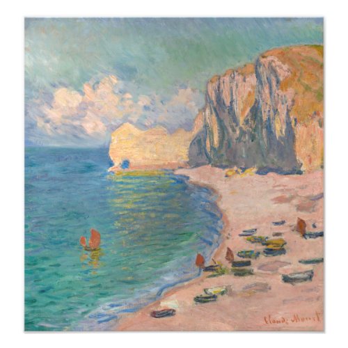 Claude Monet _ Etretat Beach and Falaise dAmont Photo Print