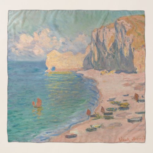 Claude Monet _ Etretat Beach and Falaise dAmont Scarf