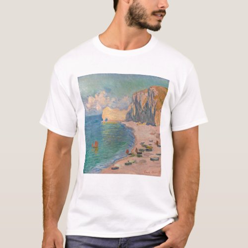 Claude Monet _ Etretat Beach and Falaise dAmont T_Shirt