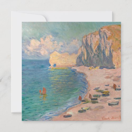 Claude Monet _ Etretat Beach and Falaise dAmont Thank You Card