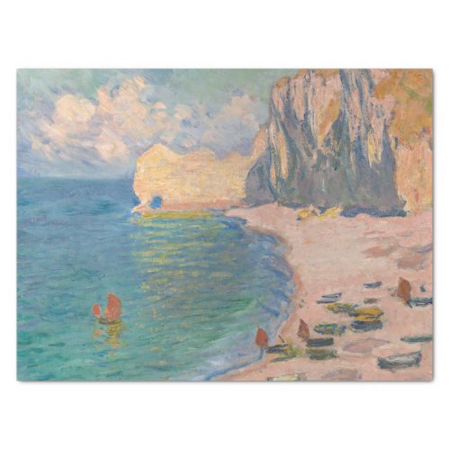 Claude Monet _ Etretat Beach and Falaise dAmont Tissue Paper