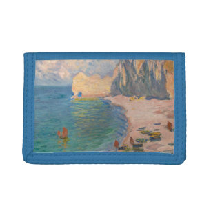 Claude Monet - Etretat: Beach and Falaise d'Amont Tri-fold Wallet