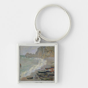 Claude Monet Etretat, beach and Porte d'Amont Keychain
