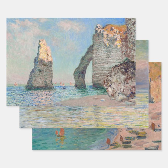 Claude Monet Etretat Masterpieces Selection Wrapping Paper Sheets (Set)