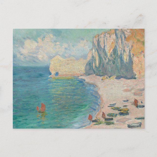 Claude Monet - Etretat - The Beach and the Falaise Postcard (Front)