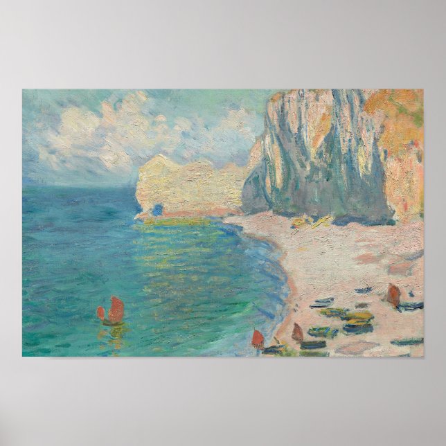 Claude Monet - Etretat - The Beach and the Falaise Poster (Front)