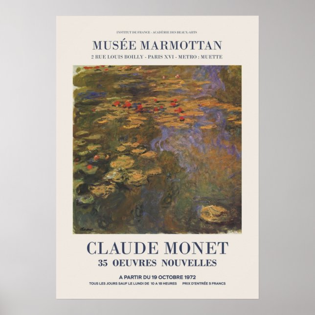 Claude Monet  Exhibition advertising an art exhibi Poster (Front)