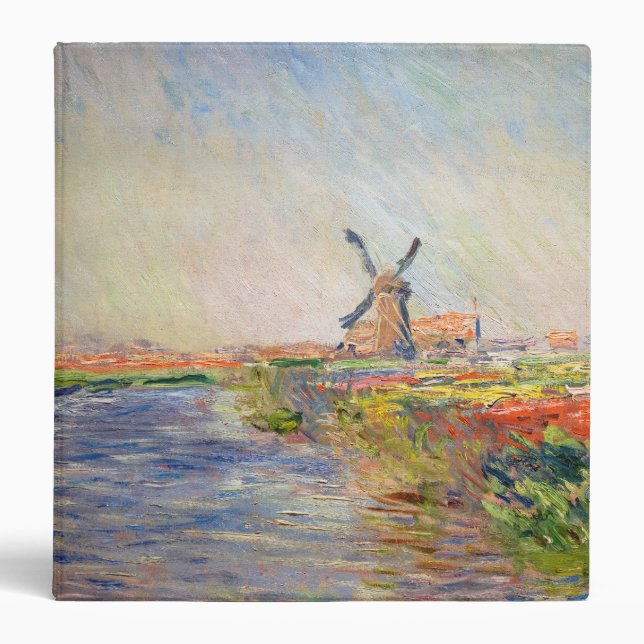 Claude Monet - Field of Tulips in Holland 3 Ring Binder (Front)