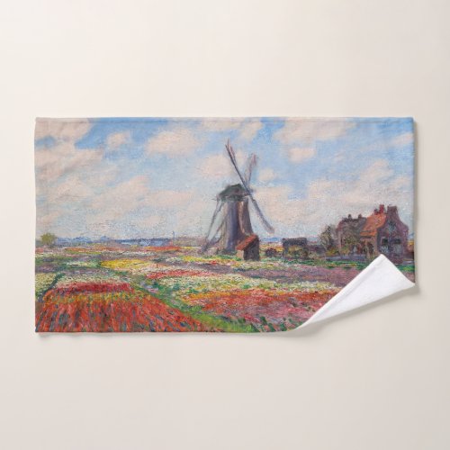 Claude Monet _ Field of Tulips in Holland Bath Towel Set