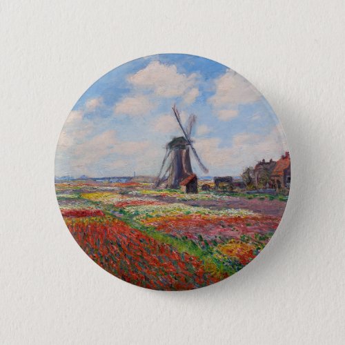 Claude Monet _ Field of Tulips in Holland Button