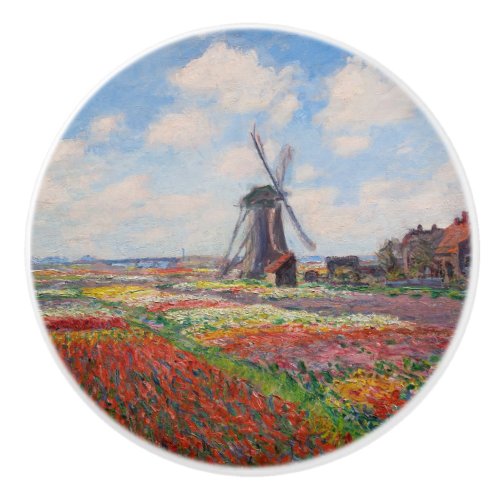 Claude Monet _ Field of Tulips in Holland Ceramic Knob