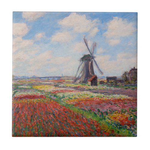 Claude Monet _ Field of Tulips in Holland Ceramic Tile